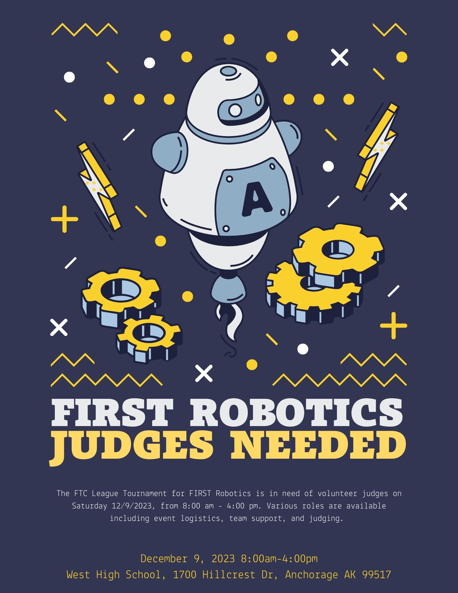 First Robotics Rookie Button Designs Judges Needed: 12/9/23 FIRST Robotics FTC League Tournament – Alaska ...